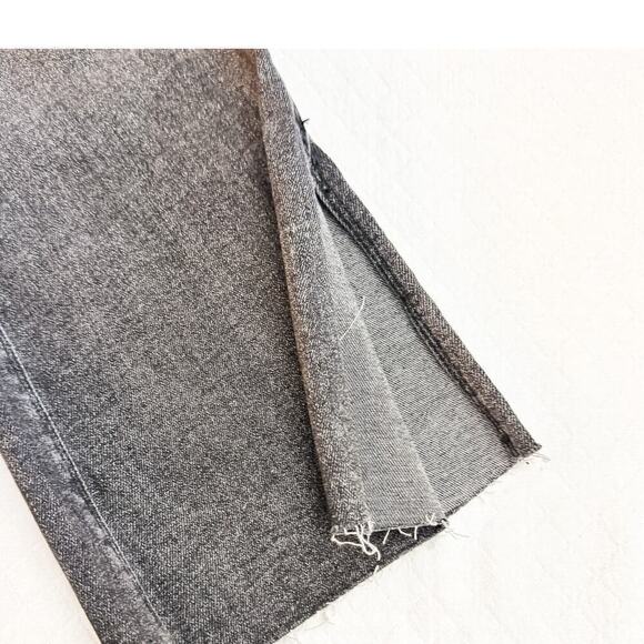 Zara Gray Charcoal Split Hem Denim Jeans Straight Leg Size 4 - Picture 7 of 8